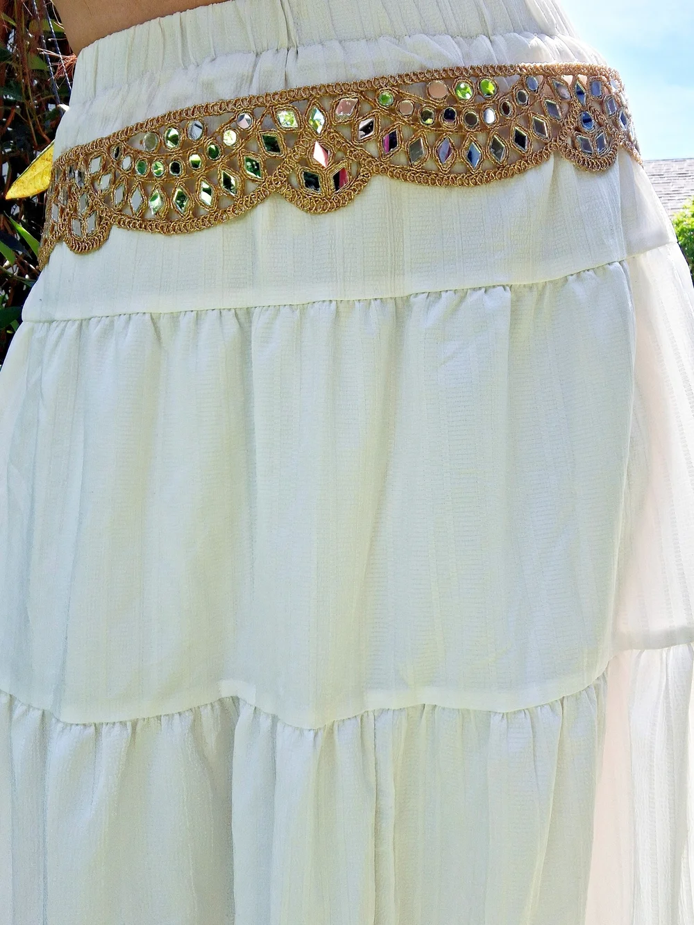Handmade Boho Mirror Chain Belt Festival Party Sparkly Unique Art Jewelry